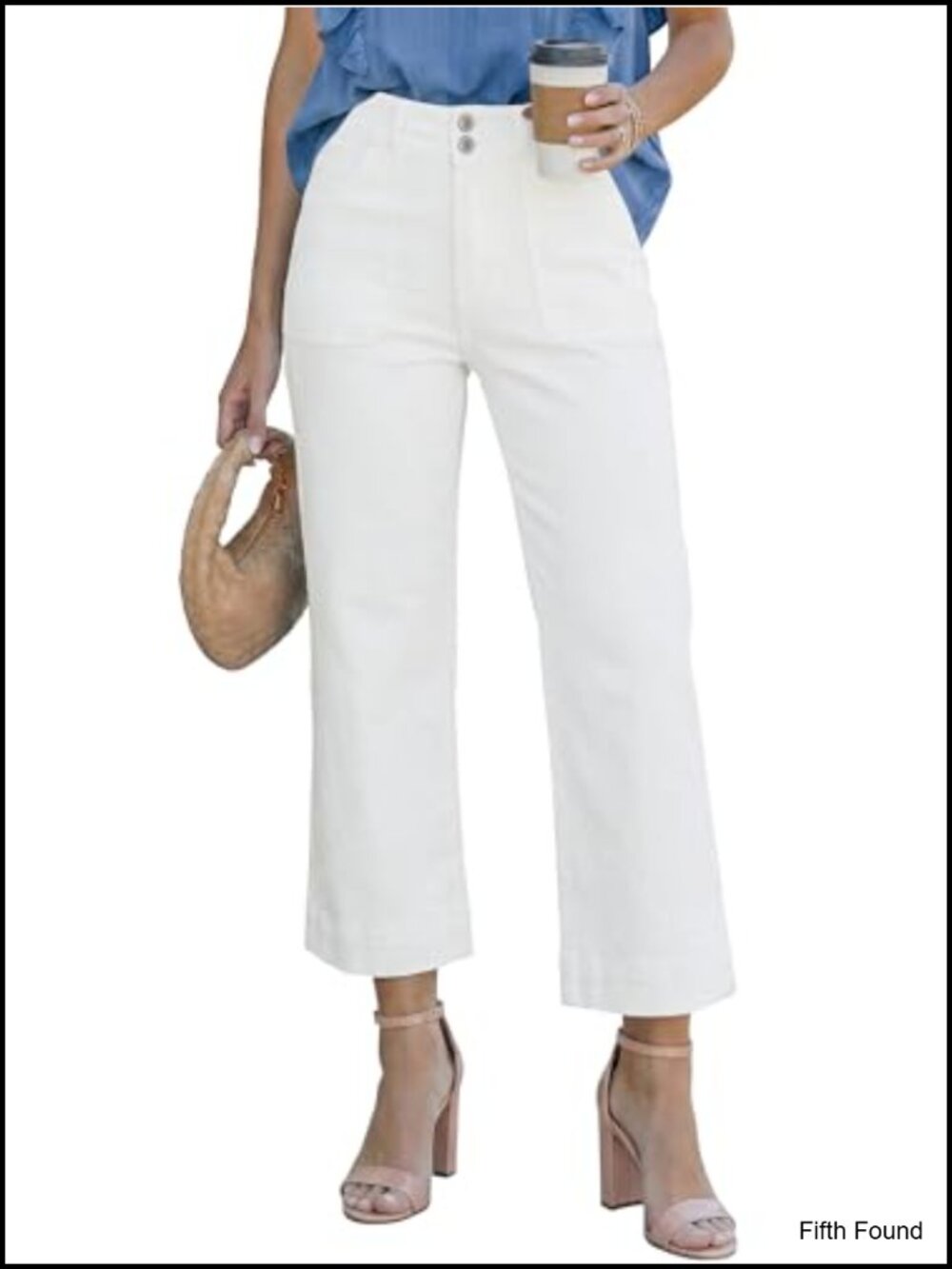 High Waisted Wide Leg Flare Cropped Denim Jeans Stretchy